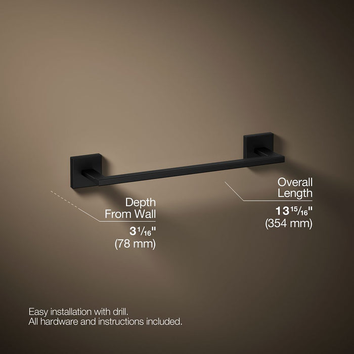 KOHLER KOHLER K-23286 Square 12" towel bar