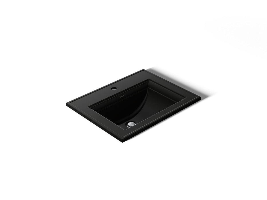 KOHLER K-2337-1 Memoirs 22-3/4" rectangular drop-in bathroom sink, black black