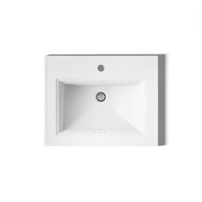 KOHLER K-2337-1 Memoirs 22-3/4" rectangular drop-in bathroom sink, white - view 3