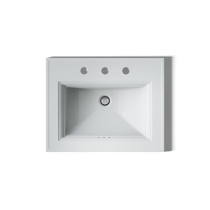 KOHLER K-2337-8 Memoirs 22-3/4" rectangular drop-in bathroom sink, ice grey - view 3