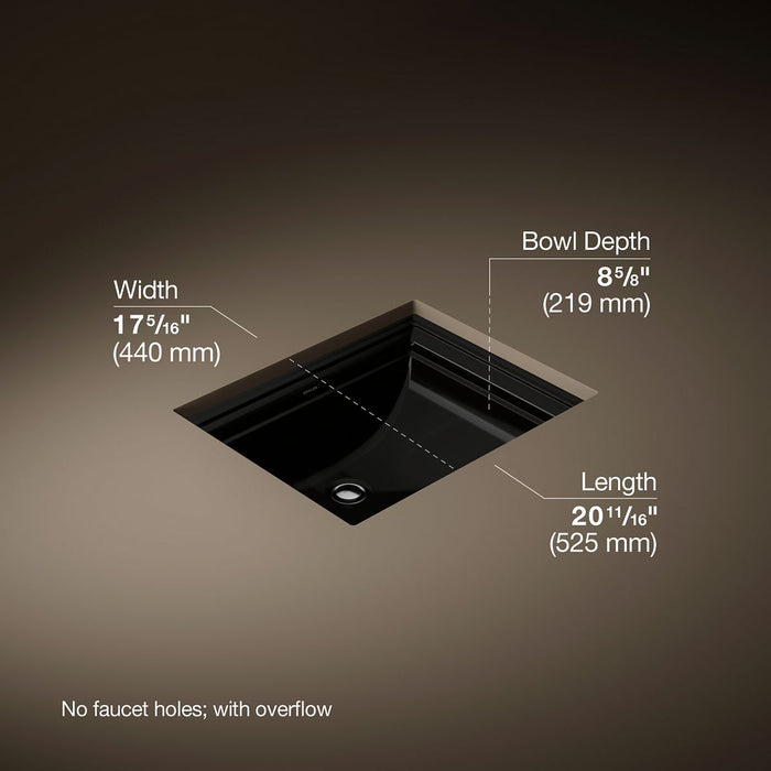 KOHLER Memoirs 20" rectangular undermount bathroom sink