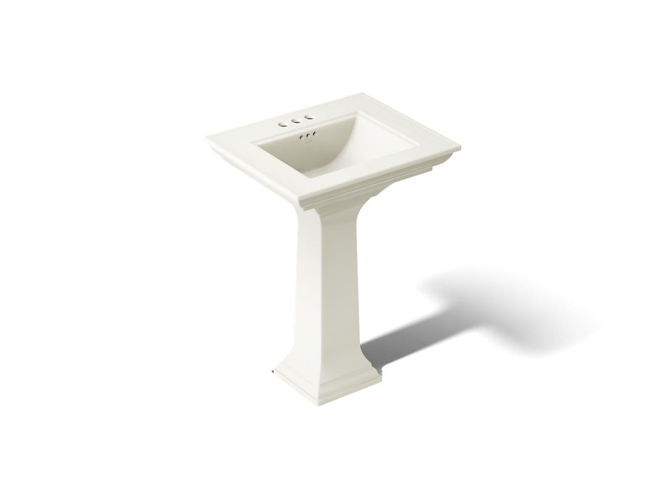 KOHLER K-2344-4 Memoirs 25" rectangular pedestal bathroom sink, biscuit