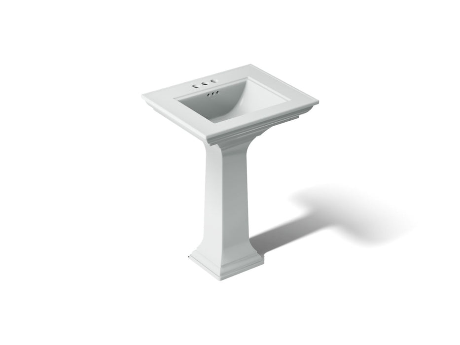 KOHLER K-2344-4 Memoirs 25" rectangular pedestal bathroom sink, ice grey