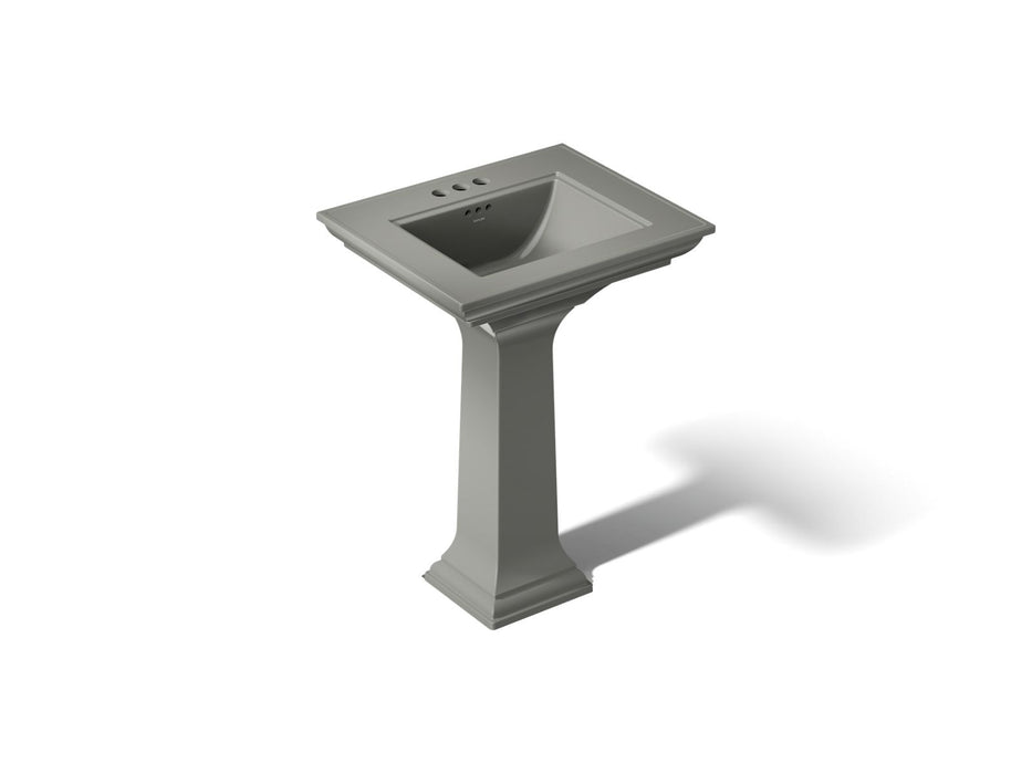 KOHLER K-2344-4 Memoirs 25" rectangular pedestal bathroom sink, thunder grey