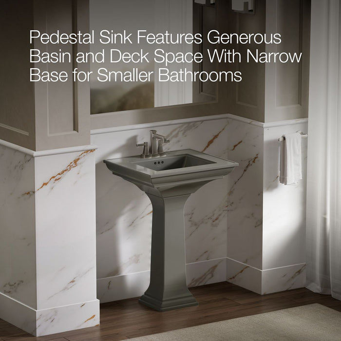 KOHLER K-2344-4 Memoirs 25" rectangular pedestal bathroom sink, thunder grey - view 4