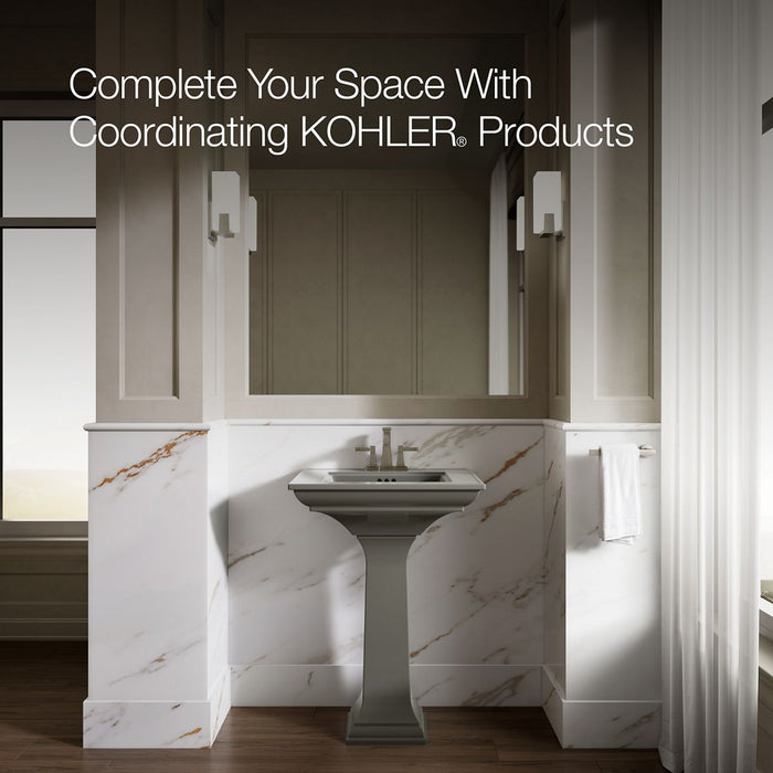 KOHLER K-2344-4 Memoirs 25" rectangular pedestal bathroom sink, thunder grey - view 5