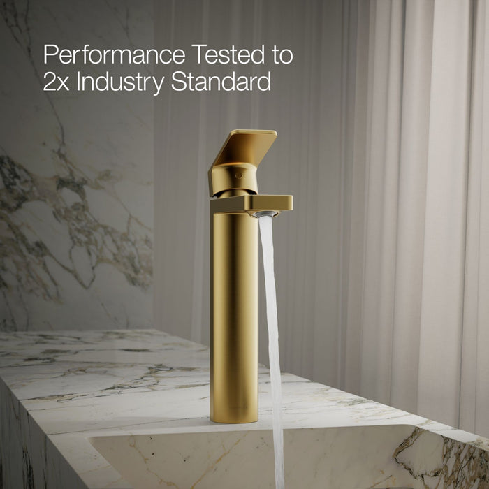 KOHLER K-23475-4N Parallel Tall single-handle bathroom sink faucet, 0.5 gpm