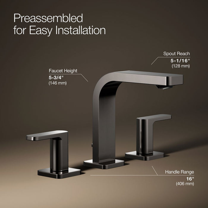 KOHLER K-23484-4 Parallel Widespread bathroom sink faucet, 1.2 gpm