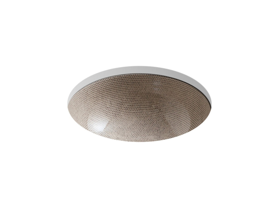 KOHLER K-2349 Camber 16-1/4" round undermount bathroom sink, no overflow, boucl tweed