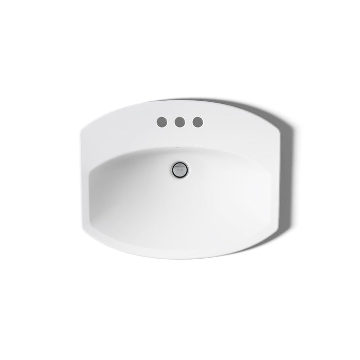 KOHLER K-2351-4 Cimarron 22-3/4" rectangle drop-in bathroom sink, white - view 3