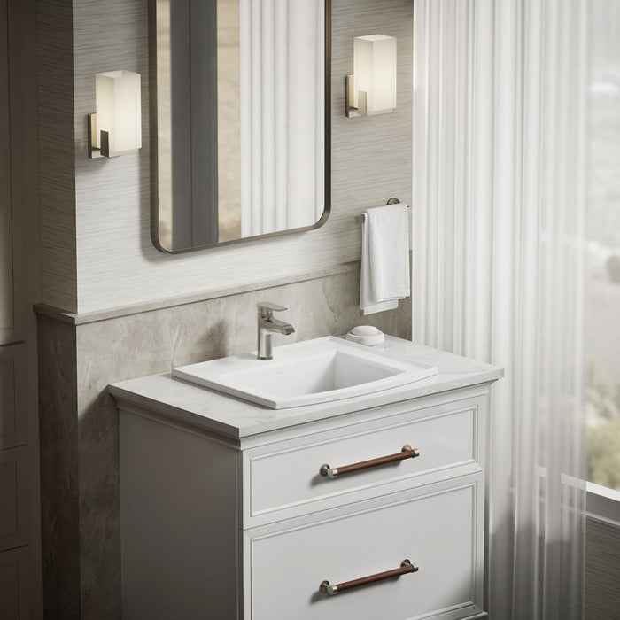 KOHLER K-2356-1 Archer 22-3/4" rectangular drop-in bathroom sink, white - view 4