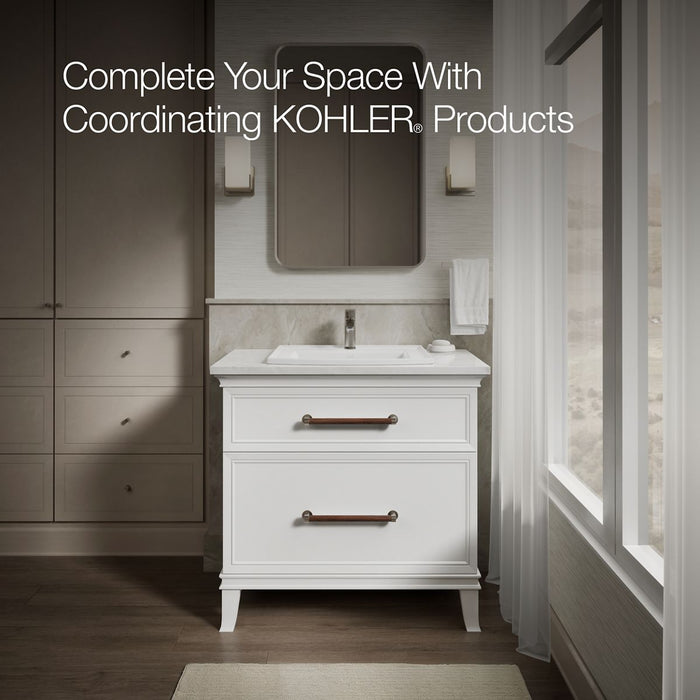 KOHLER K-2356-1 Archer 22-3/4" rectangular drop-in bathroom sink, white - view 5