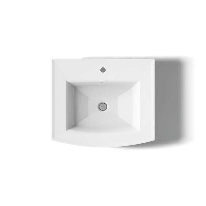 KOHLER K-2358-1 Archer 24" rectangular pedestal bathroom sink, white - view 3