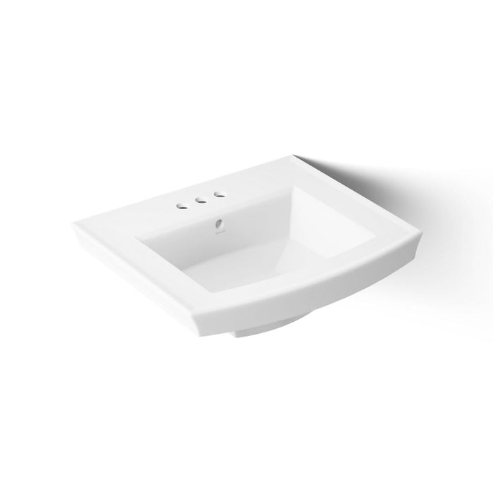 KOHLER K-2358-4 Archer 24" rectangular pedestal bathroom sink, white - view 5