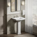 KOHLER K-2358-8 Archer 24" rectangular pedestal bathroom sink, white - view 4