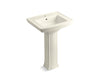 KOHLER K-2359-1 Archer 24" rectangular pedestal bathroom sink, biscuit