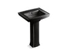 KOHLER K-2359-1 Archer 24" rectangular pedestal bathroom sink, black black