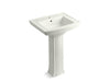 KOHLER K-2359-1 Archer 24" rectangular pedestal bathroom sink, dune