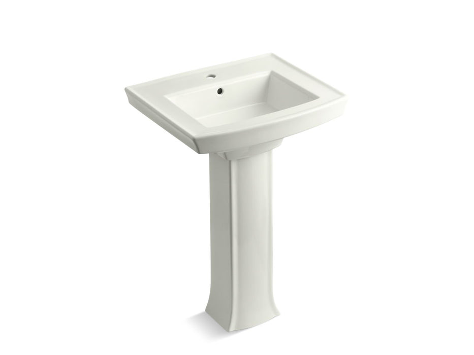 KOHLER K-2359-1 Archer 24" rectangular pedestal bathroom sink, dune