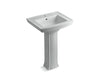 KOHLER K-2359-1 Archer 24" rectangular pedestal bathroom sink, ice grey