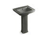KOHLER K-2359-1 Archer 24" rectangular pedestal bathroom sink, thunder grey