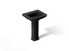 KOHLER K-2359-4 Archer 24" rectangular pedestal bathroom sink, black black