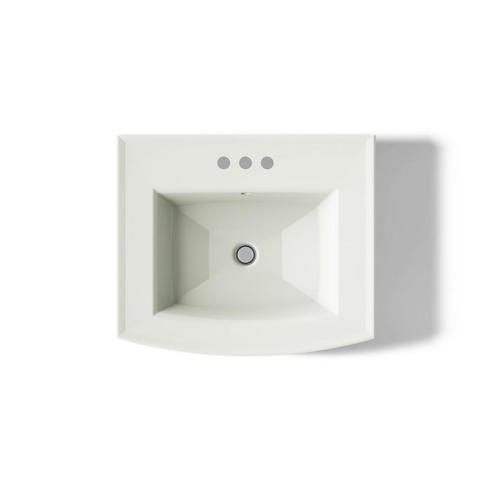 KOHLER K-2359-4 Archer 24" rectangular pedestal bathroom sink, dune - view 3