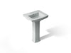 KOHLER K-2359-4 Archer 24" rectangular pedestal bathroom sink, ice grey