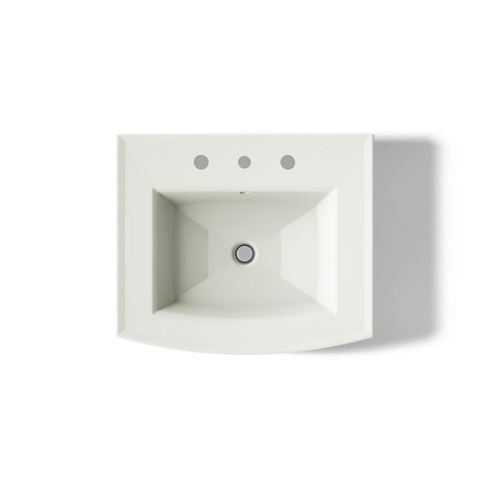 KOHLER K-2359-8 Archer 24" rectangular pedestal bathroom sink, dune - view 3