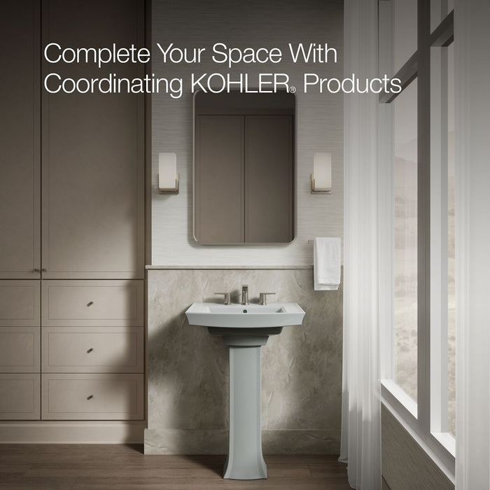 KOHLER K-2359-8 Archer 24" rectangular pedestal bathroom sink, ice grey - view 5