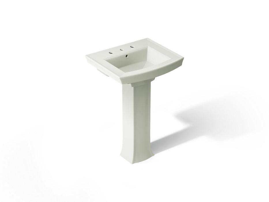 KOHLER K-2359-8 Archer 24" rectangular pedestal bathroom sink