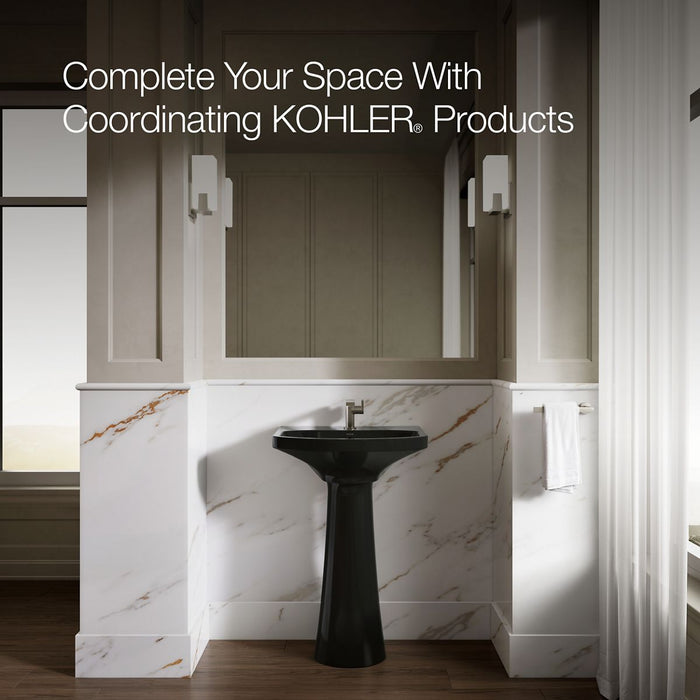 KOHLER K-2362-1 Cimarron 22-3/4" rectangular pedestal bathroom sink, black black - view 3