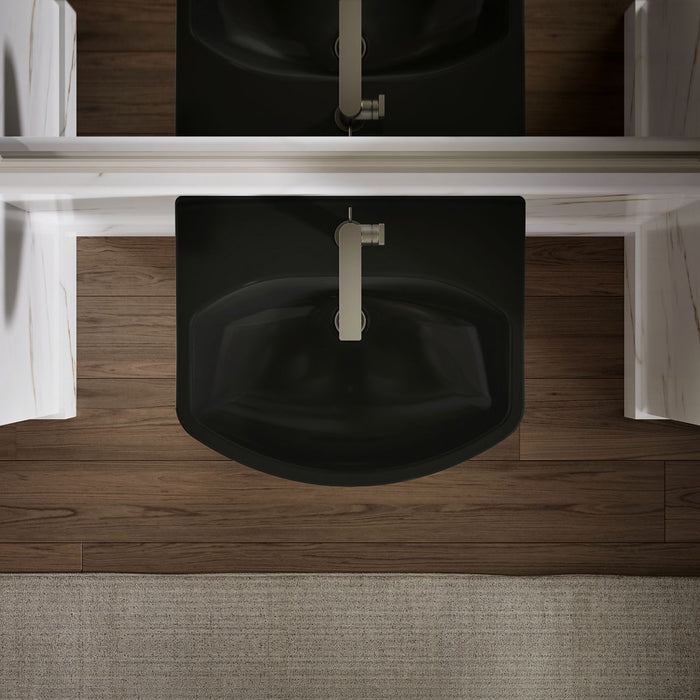 KOHLER K-2362-1 Cimarron 22-3/4" rectangular pedestal bathroom sink, black black - view 4