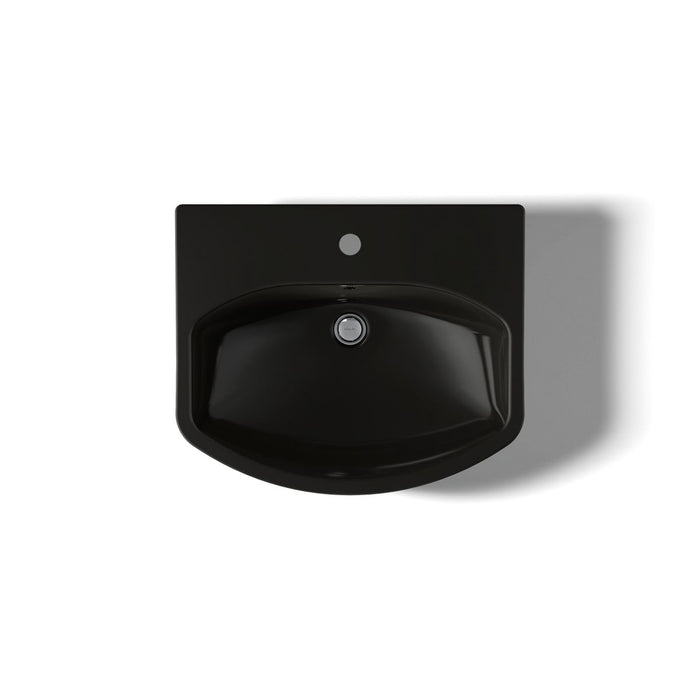 KOHLER K-2362-1 Cimarron 22-3/4" rectangular pedestal bathroom sink, black black - view 5