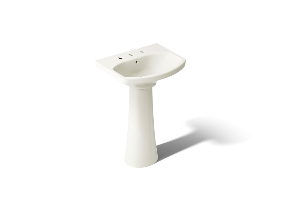 KOHLER K-2362-8 Cimarron 22-3/4" rectangular pedestal bathroom sink, biscuit