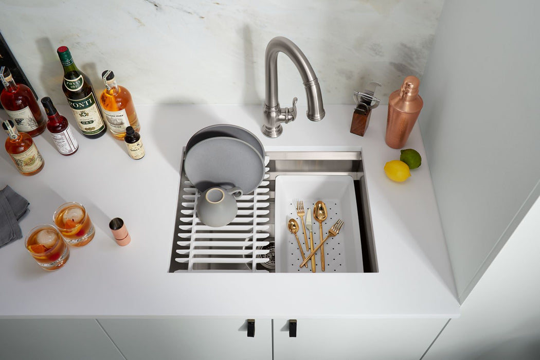 KOHLER K-23650 Prolific 23" undermount single-bowl workstation kitchen sink