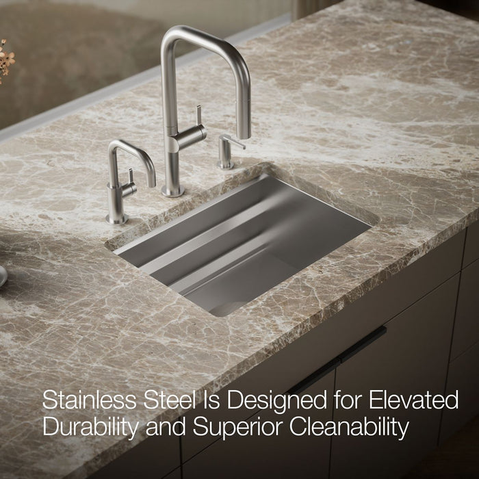 KOHLER Prolific 23" undermount single-bowl workstation kitchen sink