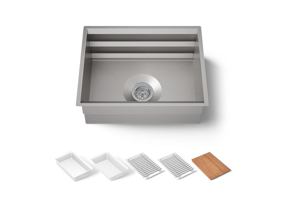 KOHLER K-23650 Prolific 23" undermount single-bowl workstation kitchen sink