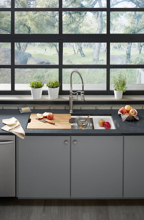 KOHLER K-23652 Prolific 44" undermount single-bowl workstation kitchen sink