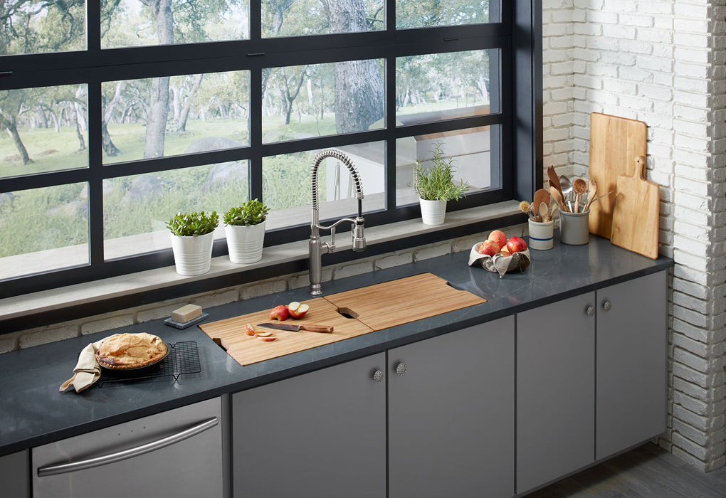 KOHLER K-23652 Prolific 44" undermount single-bowl workstation kitchen sink