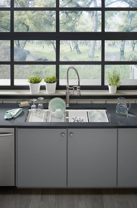 KOHLER K-23652 Prolific 44" undermount single-bowl workstation kitchen sink