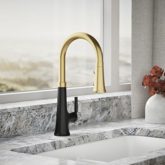 Kohler Tone Pull-down kitchen sink faucet with three-function sprayhead