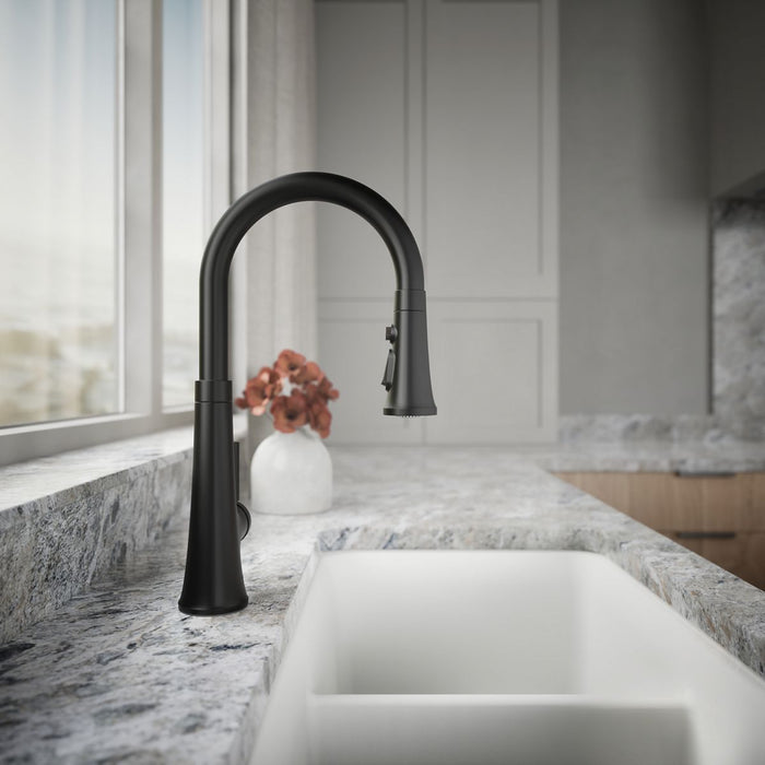 Kohler Tone Pull-down kitchen sink faucet with three-function sprayhead
