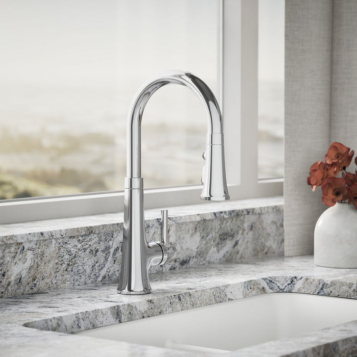 KOHLER K-23764 Tone Pull-down kitchen sink faucet with three-function sprayhead