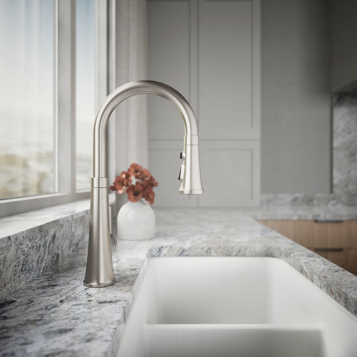 KOHLER K-23764 Tone Pull-down kitchen sink faucet with three-function sprayhead