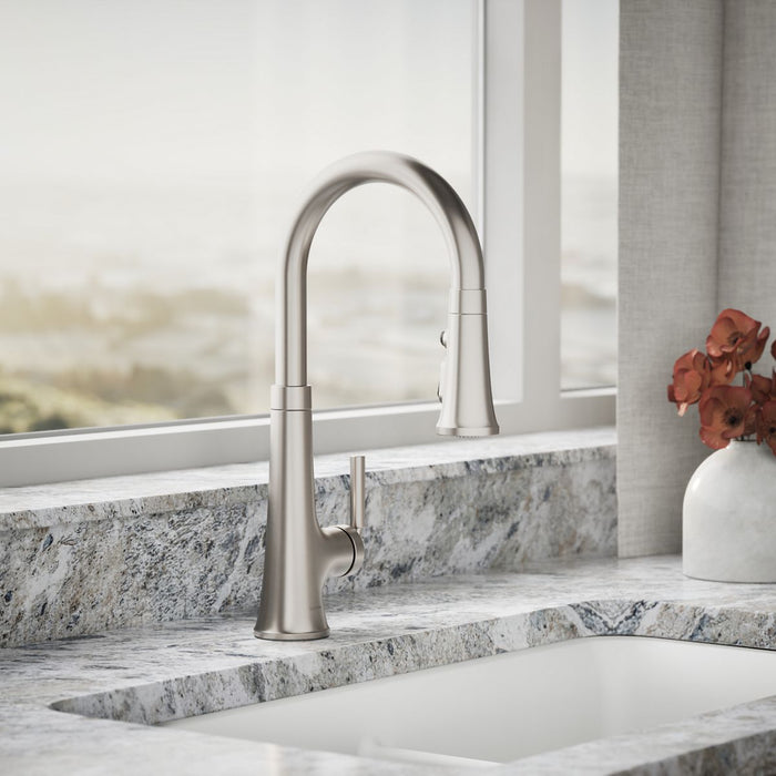 KOHLER K-23764 Tone Pull-down kitchen sink faucet with three-function sprayhead