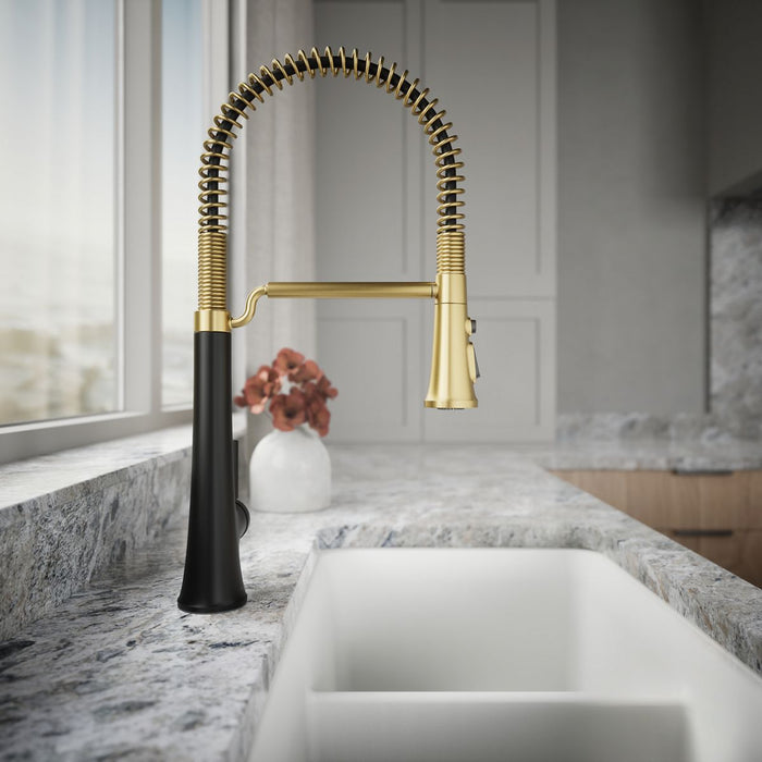 Kohler Tone Semi-professional pull-down kitchen sink faucet with three-function sprayhead