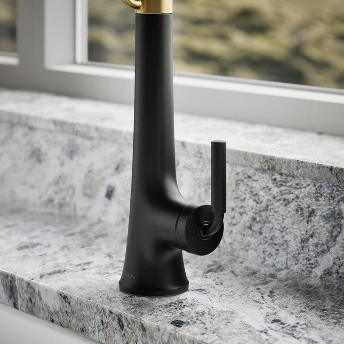 KOHLER K-23765 Tone Semi-professional pull-down kitchen sink faucet with three-function sprayhead