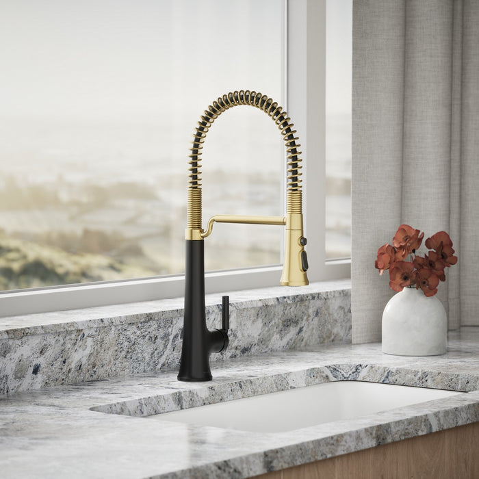 KOHLER K-23765 Tone Semi-professional pull-down kitchen sink faucet with three-function sprayhead