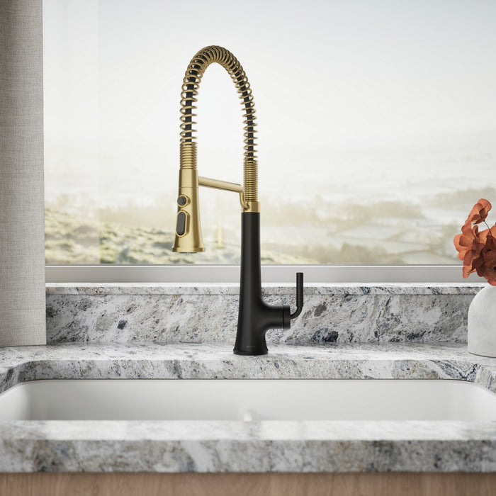 KOHLER K-23765 Tone Semi-professional pull-down kitchen sink faucet with three-function sprayhead